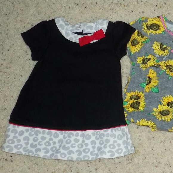 GYMBOREE Black Knit Gray Leopard Print Dress 6-12M Fall Kitty Animal Print - Picture 3 of 6